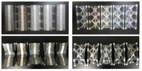 HAT X-shape specimens after bending tests