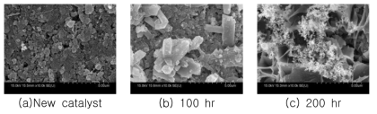 모사피독 노출시간에 따른 SCR 촉매 표면