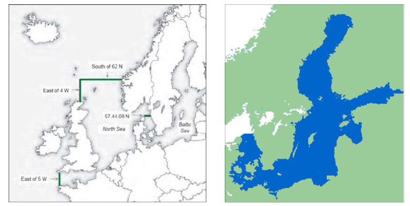 북해, 영국해협 및 발틱해 NOx ECA 지정 확대 지역