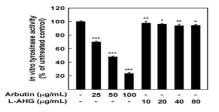 In vitro tyrosinase 활성 저해 시험 결과