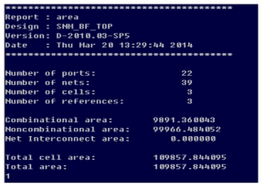 Design Compiler 합성 결과, G/C=Area/1.44