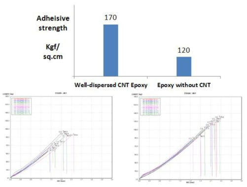 CNT 접착강도 측정 결과