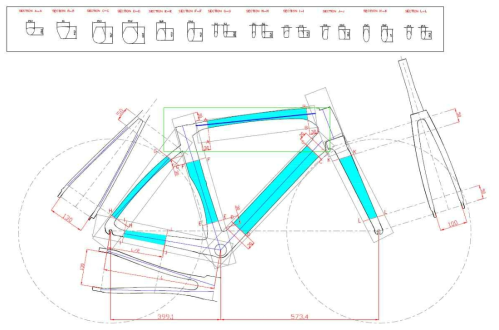 Aero Road Bike UCI인증을 위해 검토된 도면