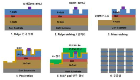 레이저 다이오드 칩 process flow chart