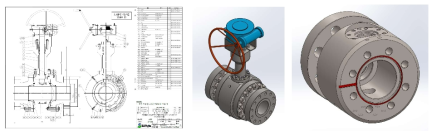 광센서 내장 Ball Valve 설계