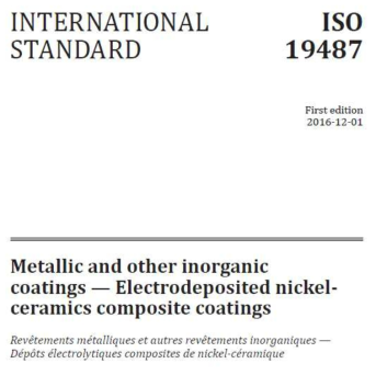 출판 완료된 Ni-Ceramics 복합도금 표준안 ISO 19487:2016