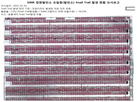 발전소 Snail trail 발생현황 보고서