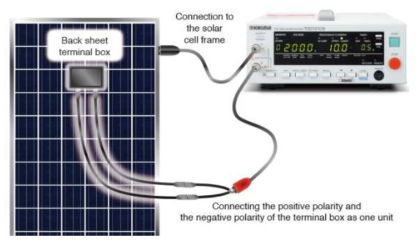 태양광 모듈 절연시험의 연결