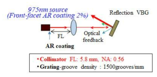 Wavelength locking을 위한 External Cavity 모식도