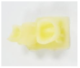 Epoxy acrylate 계열 임시치아 소재에 치과용 shade 물질이 혼합된 임시치아 3D 프린팅 출력물