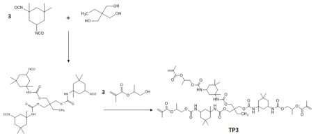 3관능기 urethane acrylate oligomer[TP3] 합성