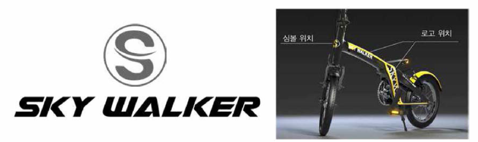 SKY WALKER 심볼 및 로고와 프레임 배치