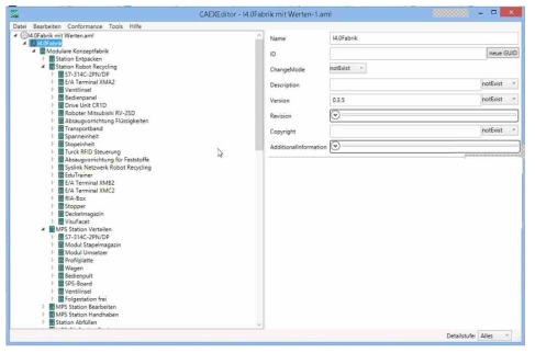 AutomationML – CAEXEditor를 이용한 공장 모델링 작업 페이지