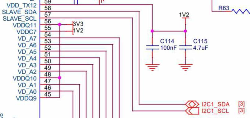 I2C Channel 1의 연결부(EN332T)