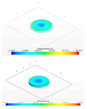 정전척 적층 구조 변경에 따른 열전달 시뮬레이션