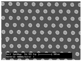 골드나노원뿔대형 패턴 구현 결과 SEM 이미지