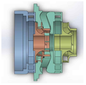 임펠라, 볼류트(STAGE), 디퓨져 조립 - 3D 단면도