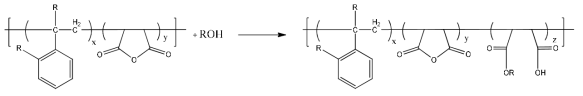 Aromatic-anhydride copolymer 에스테르화