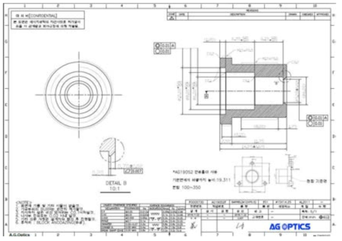 16Mp 190도 고정초점 초광각 렌즈 최종 Barrel 설계도