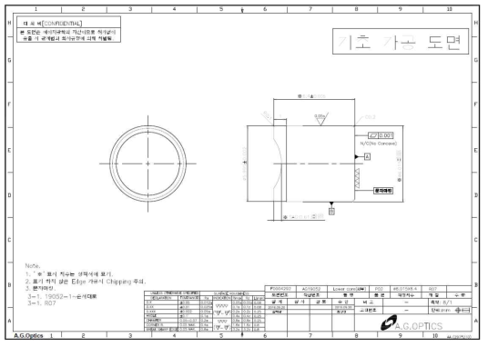 16M HFOV 190도 GM3 금형 하코어 설계도면