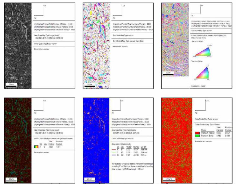 PBF 방식으로 Ti-6Al - 4V 합금의 EBSD 분석결과 (1)