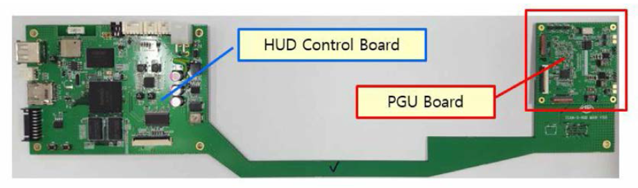 HUD 제어 보드와 PGU 보드 연결