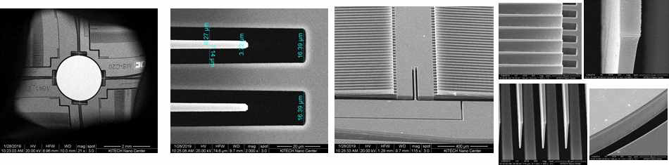 OCT를 위하여 최적 설계된 2-axis MEMS scanner의 SEM Image