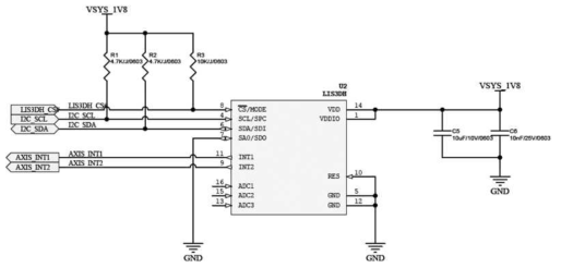 1.8V 구동 가속도센서 구동회로 구성