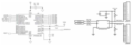 MCU연결 및 온도 데이터 변환회로