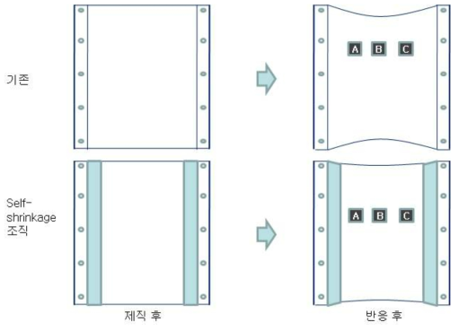 Self-Shrinkage 조직 러빙포 소재의 부위별 수축 거동 변화