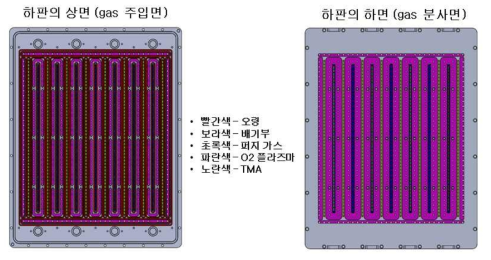 인젝터의 slit 및 nozzle의 하판 설계