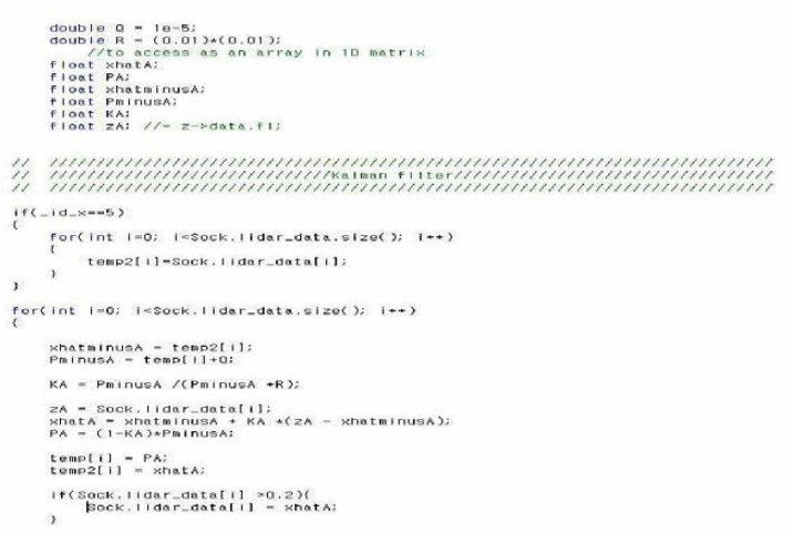 Kalman filter 적용을 위한 source code