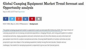 국외 캠핑 산업 및 텐트 시장 전망