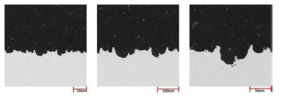 Cold sprayed coating layer of SEM image; (a) sample 1, (b) sample 2, (c) sample 3, (d) sample 4, (e) sample 5