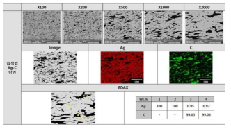 Ag-C 소결체의 FESEM 분석 결과