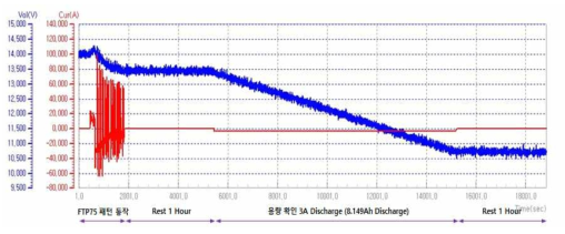 SOC 정확도 검증을 위한 FTP75 패턴 및 방전 동작