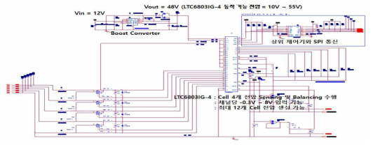 4셀 모니터링 및 밸런싱 회로도