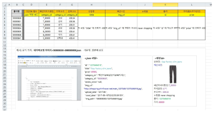 DB구축을 위한 네이버 쇼핑 크롤링 정보 태깅을 위한 가이드 예시