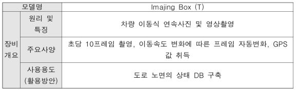 2D데이터 조사장비사항