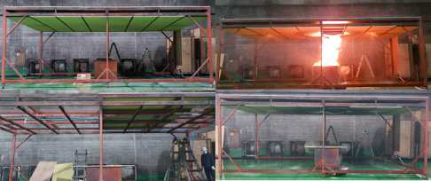 한국소방산업기술원에서 화재시험한 압착식 배관 시스템 스프링클러