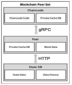 Private Cache를 가진 하나의 블록체인 피어 데이터베이스 구조