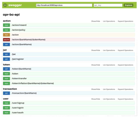 토큰은행 시스템의 Swagger 기반 RESTful API