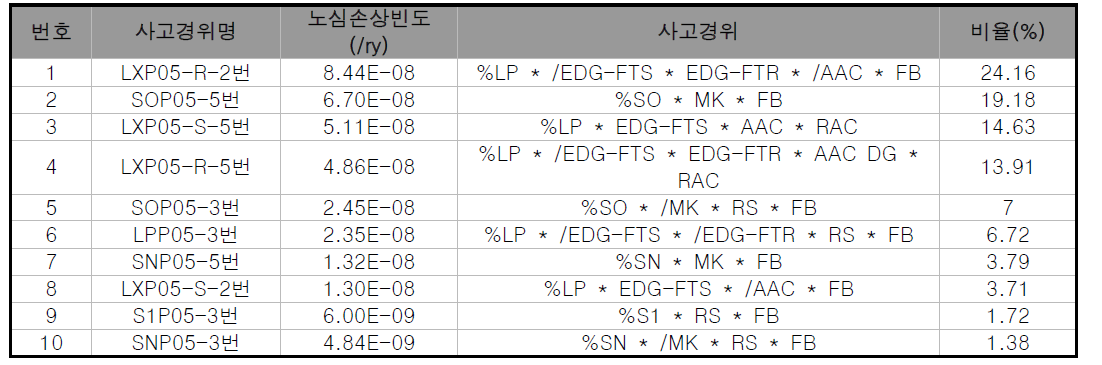 신고리 1,2호기 정지저출력 주요 노심손상 사고경위