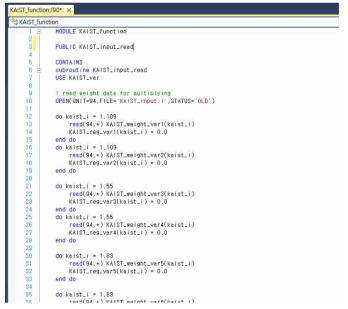 새롭게 추가된 모듈 – KAIST_function.f90
