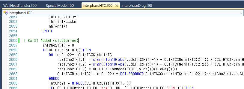 수정된 코드 (clustering) – interfacial heat transfer