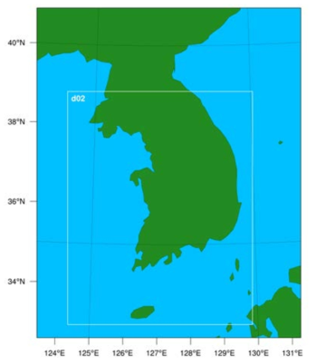 KIER-SolarWRF 모델 영역