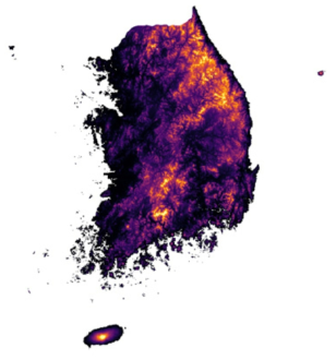 국토지리원 한국 수치표고모델