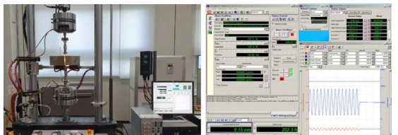 고온 피로수명 평가 시험장비 및 시험 결과 예시