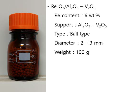 제작된 Re 촉매 시작품