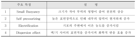 나노버블의 특징